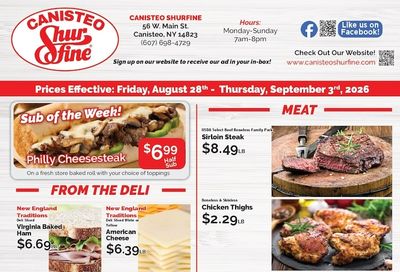 Canisteo Shurfine Weekly Ad August 28 - September 3, 2026