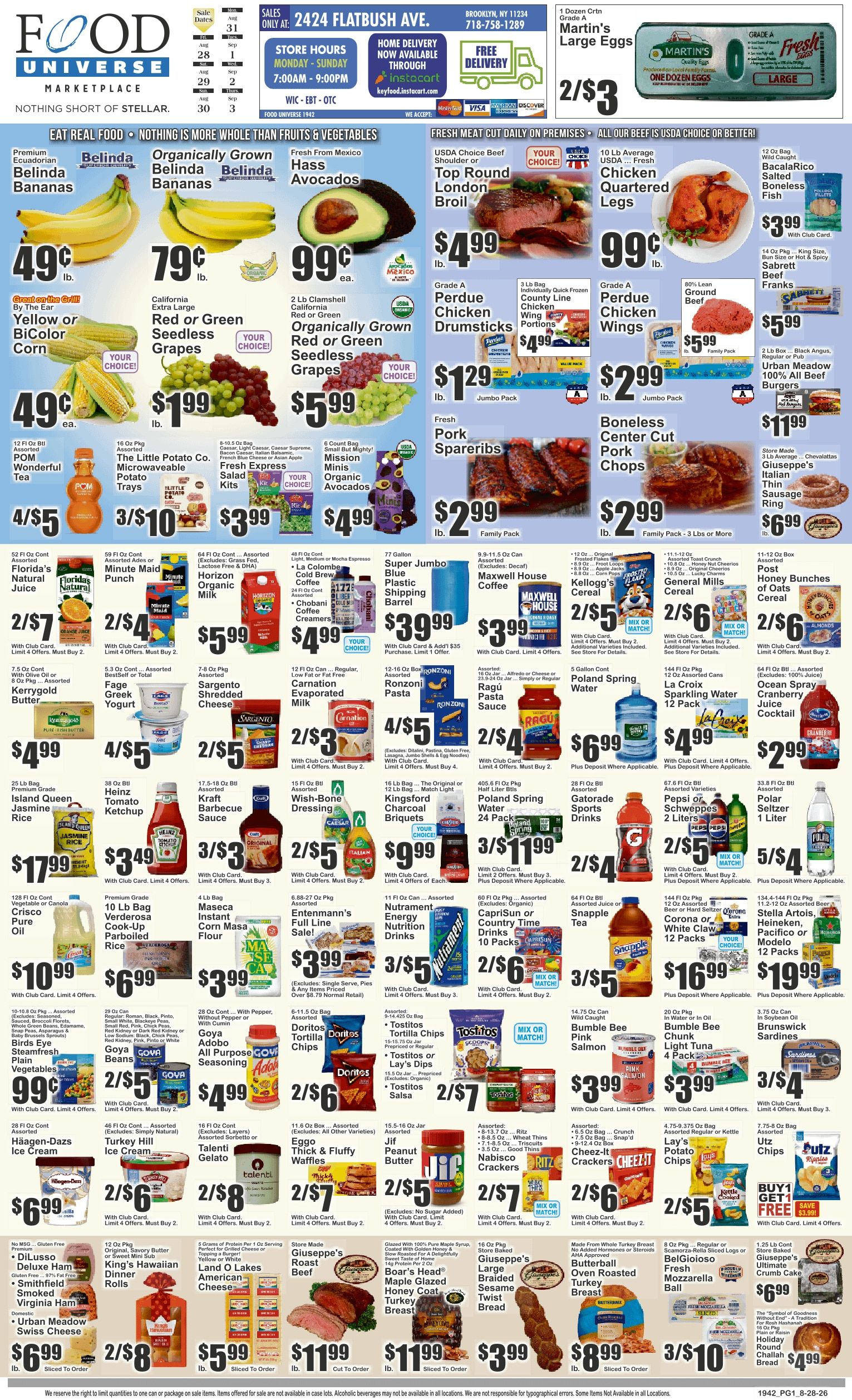 Food Universe (2424 Flatbush Ave., Brooklyn, NY) Weekly Ad August 28 - September 3, 2026