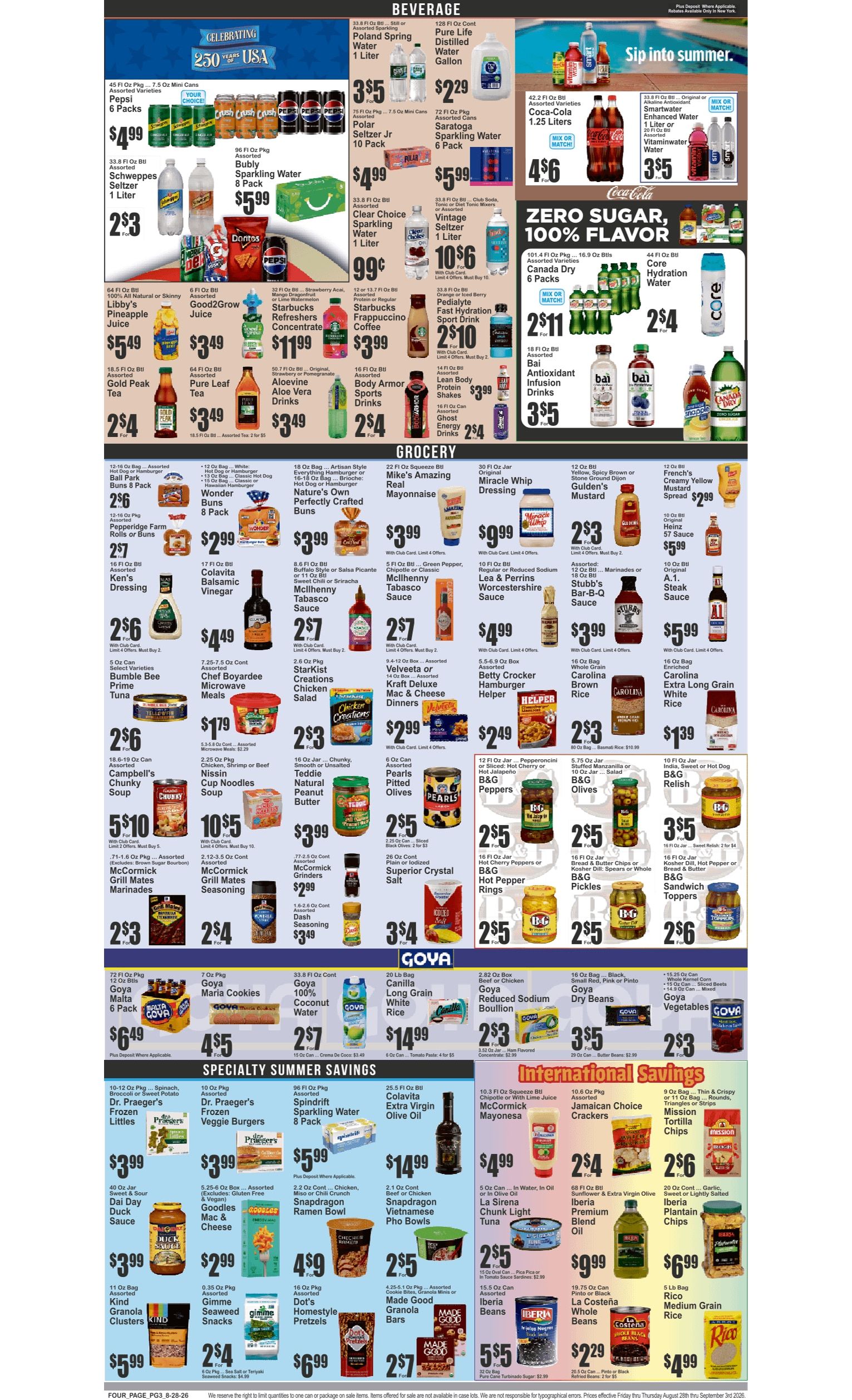 Food Universe (243 Schenactady Ave., Brooklyn, NY) Weekly Ad August 28 - September 3, 2026