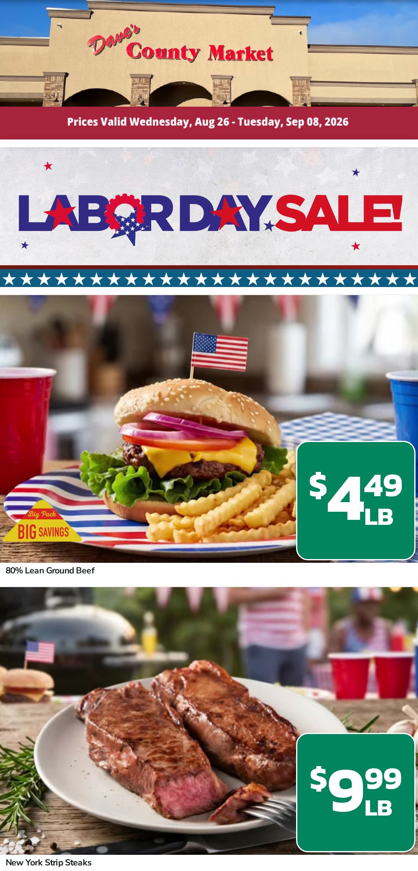 Dave's County Market Merrill Weekly Ad August 26 - September 8, 2026