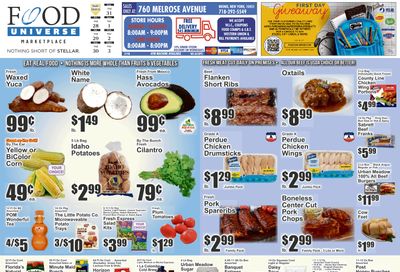 Food Universe (760 Melrose Ave., Bronx, NY) Weekly Ad August 28 - September 3, 2026