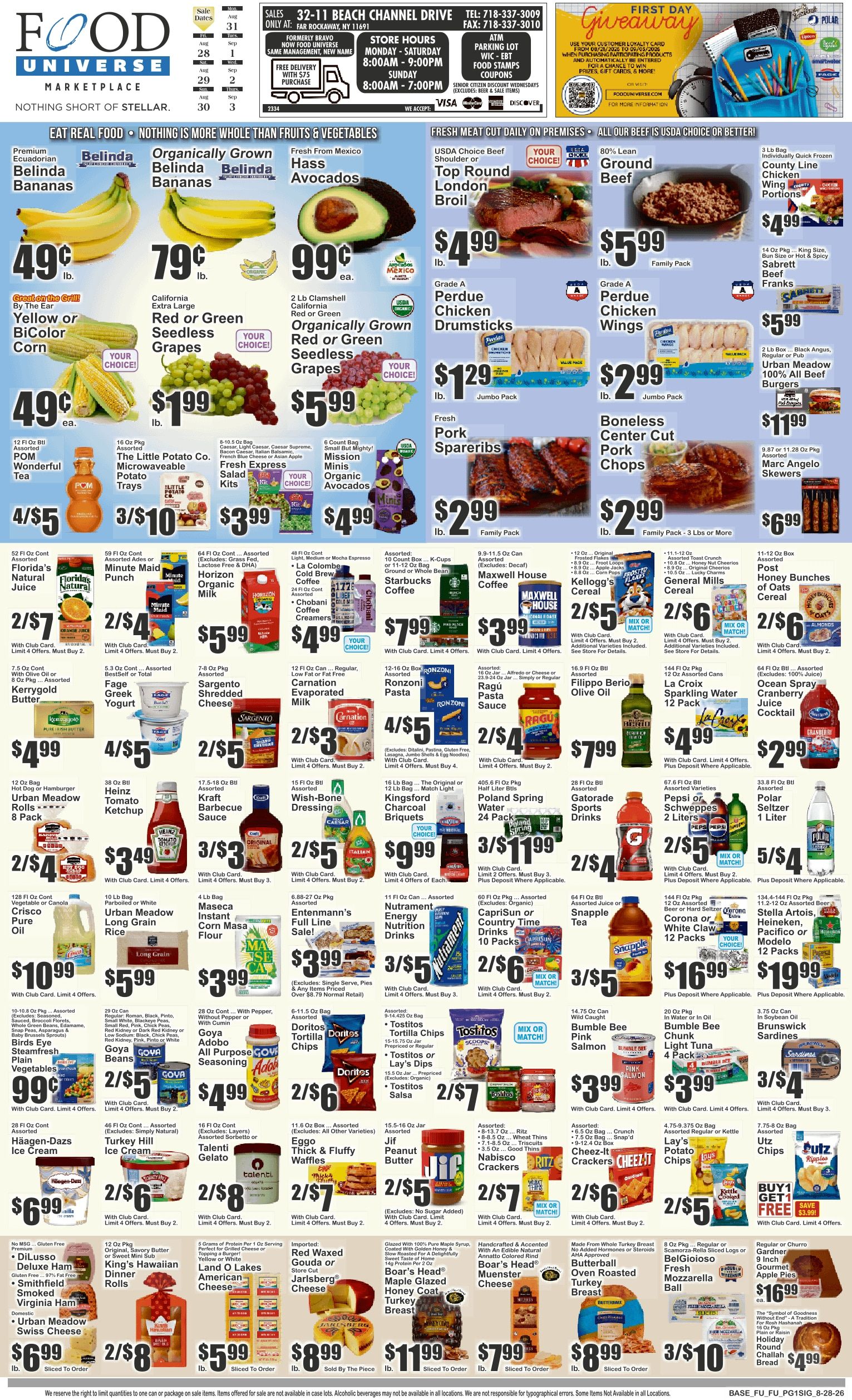 Food Universe (Far Rockaway, NY) Weekly Ad August 28 - September 3, 2026