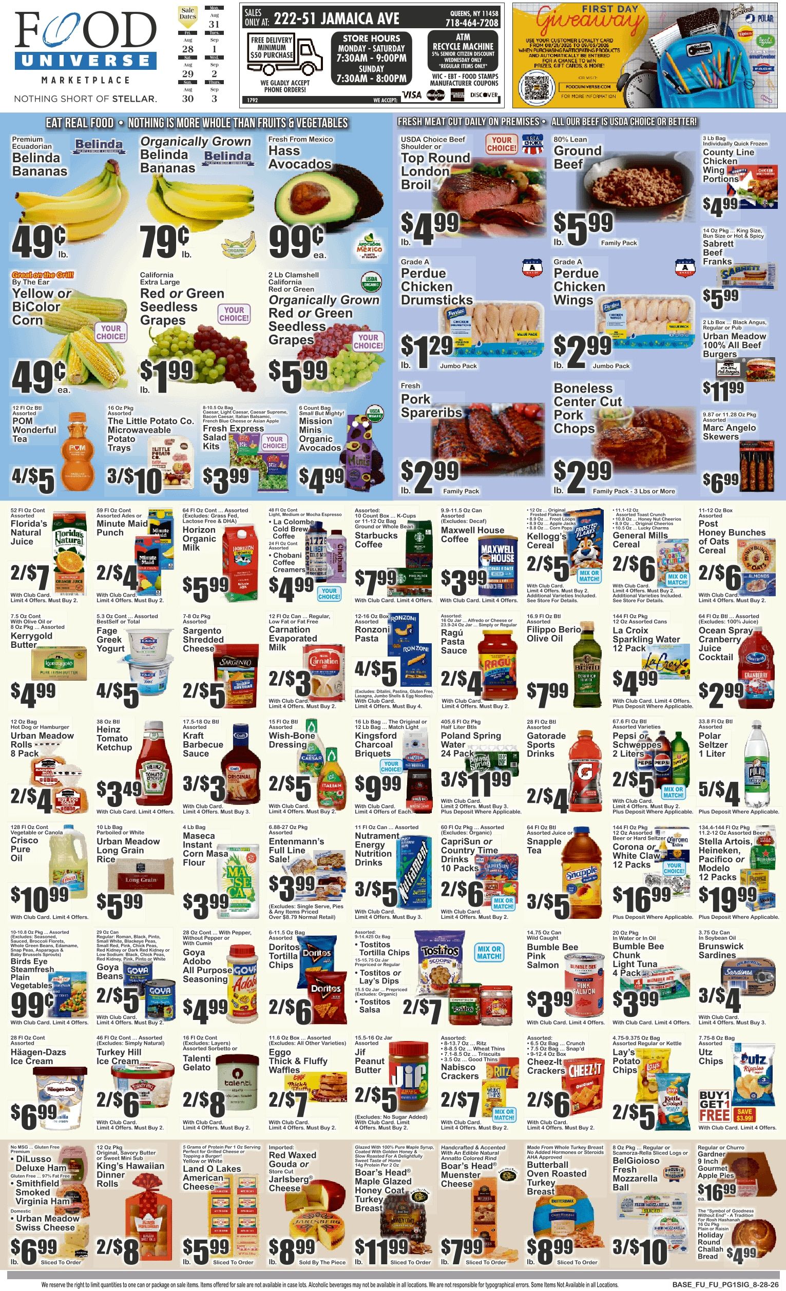 Food Universe (Queens Village, NY) Weekly Ad August 28 - September 3, 2026