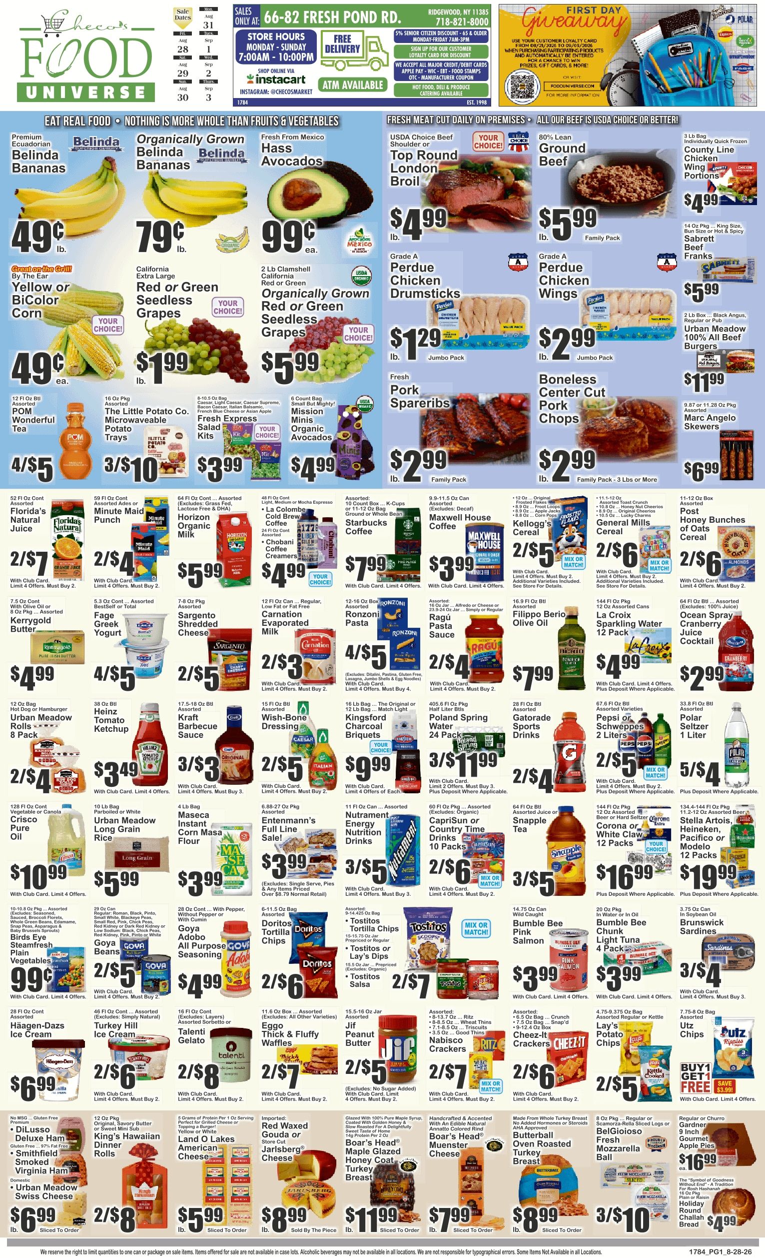 Food Universe (Ridgewood, NY) Weekly Ad August 28 - September 3, 2026