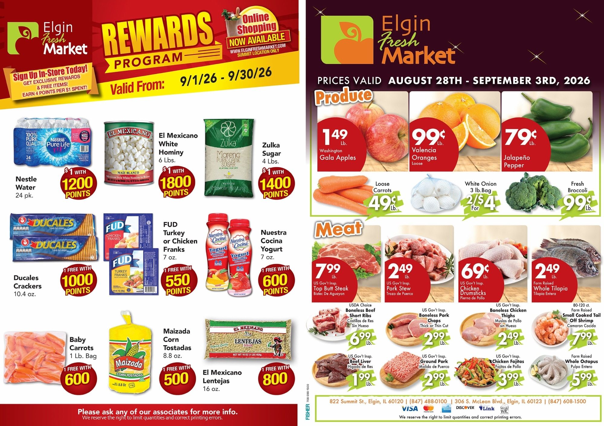 Elgin Fresh Market Weekly Ad August 28 - September 3, 2026
