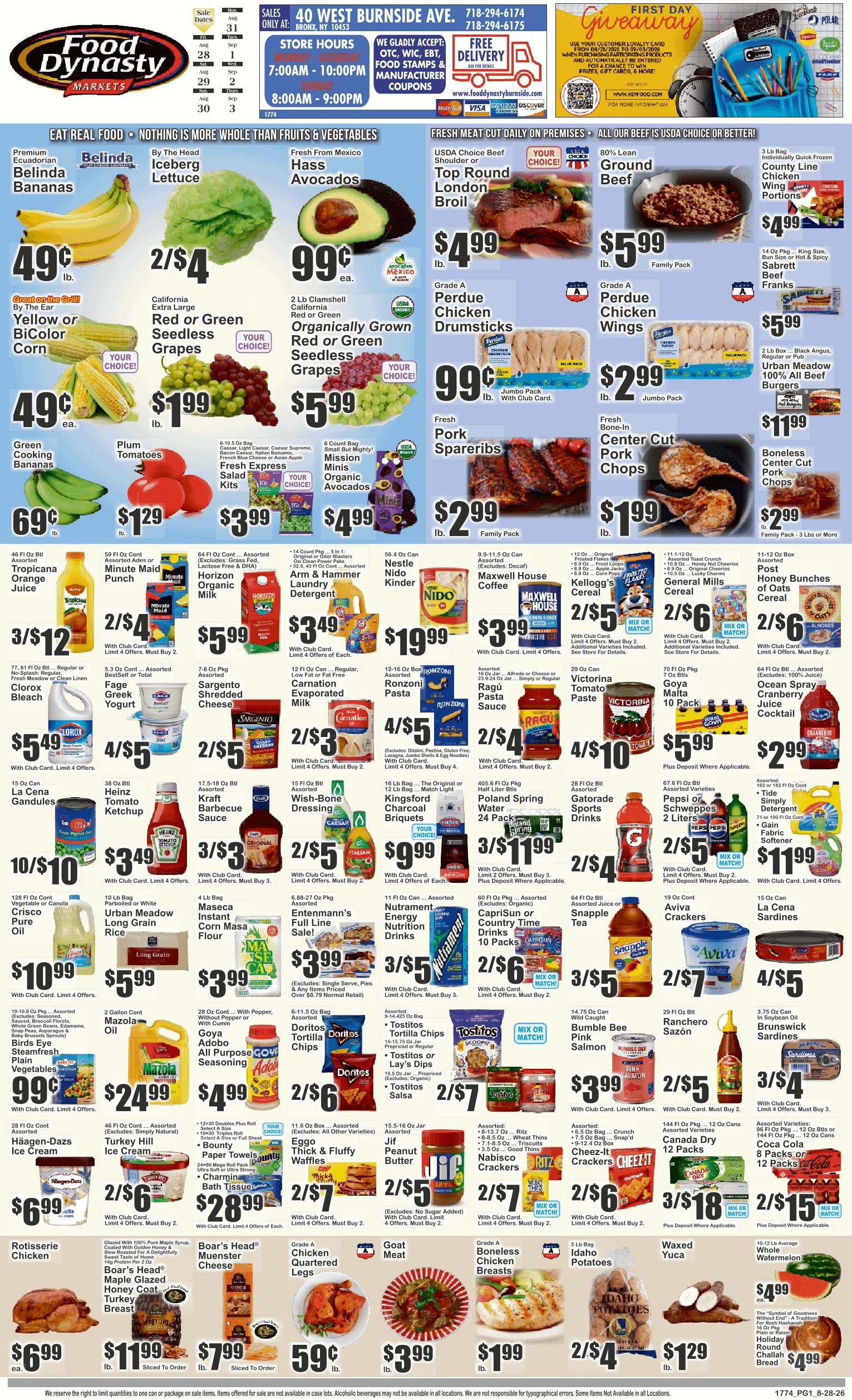 Food Dynasty (Bronx, NY) Key Food Weekly Ad August 28 - September 3, 2026