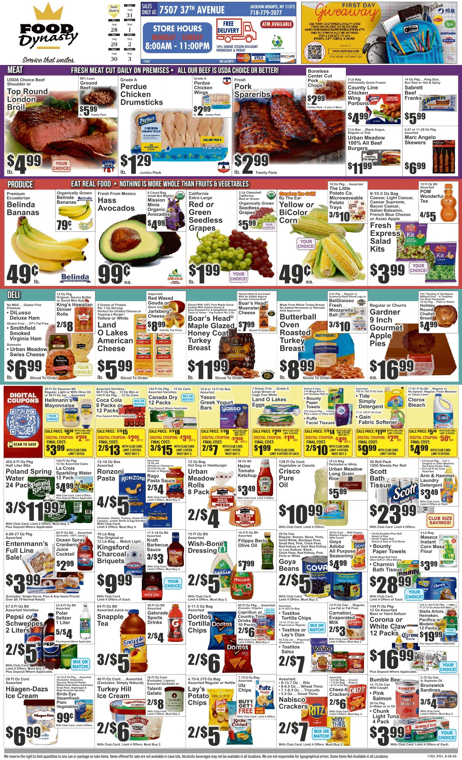 Food Dynasty (Jackson Heights, NY) Key Food Weekly Ad August 28 - September 3, 2026