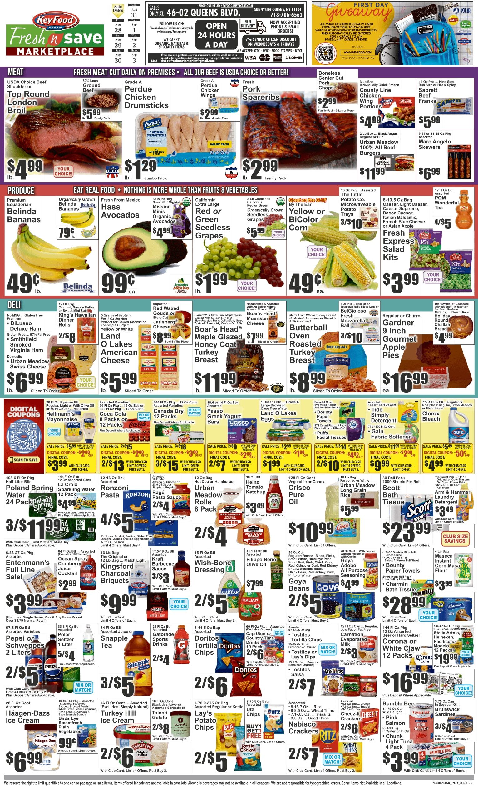 Fresh N Save Marketplace (Sunnyside, NY) Key Food Weekly Ad August 28 - September 3, 2026