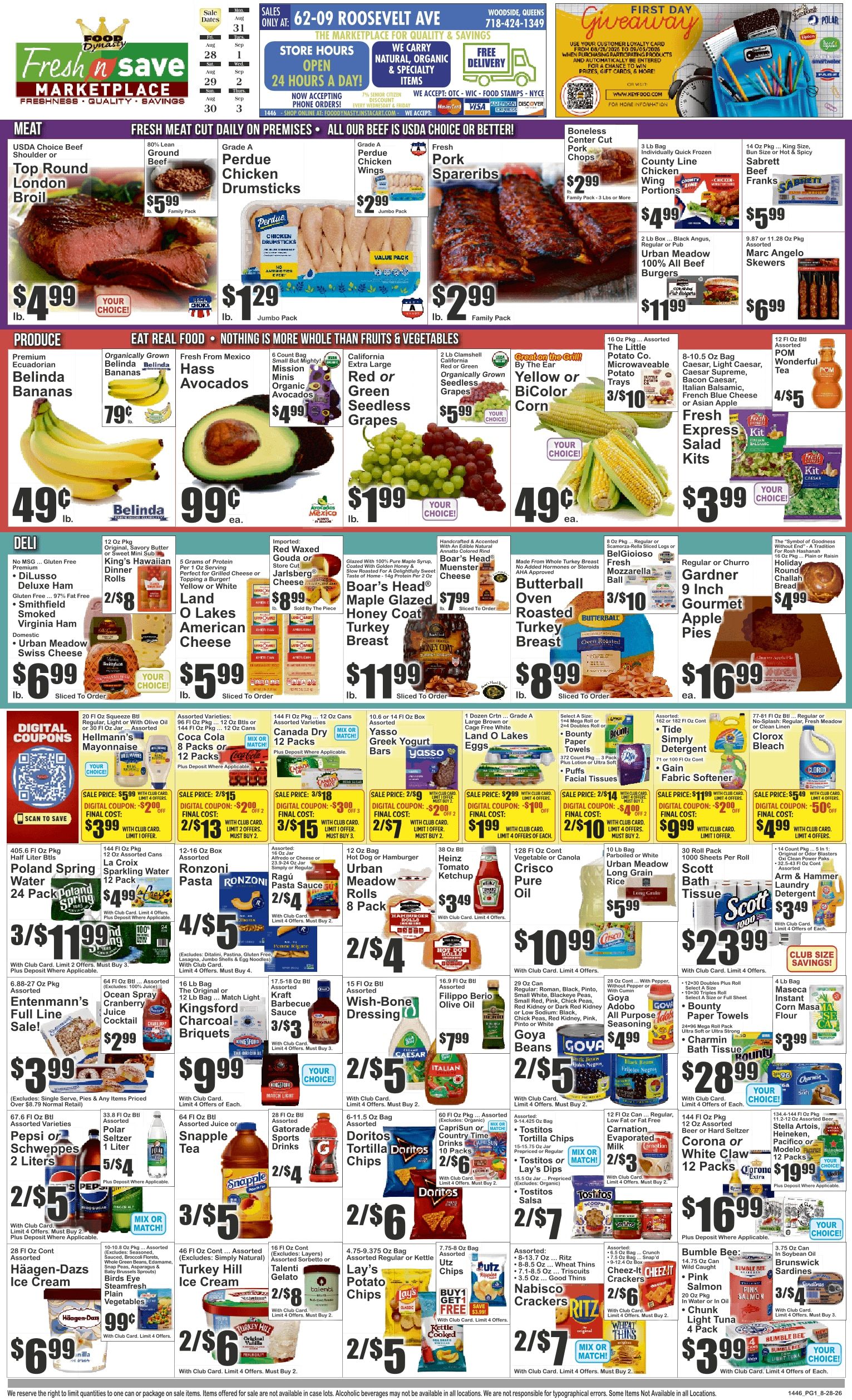 Fresh N Save Marketplace (Woodside, NY) Key Food Weekly Ad August 28 - September 3, 2026