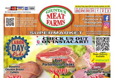 Giunta's Meat Farms Weekly Ad August 28 - September 3, 2026