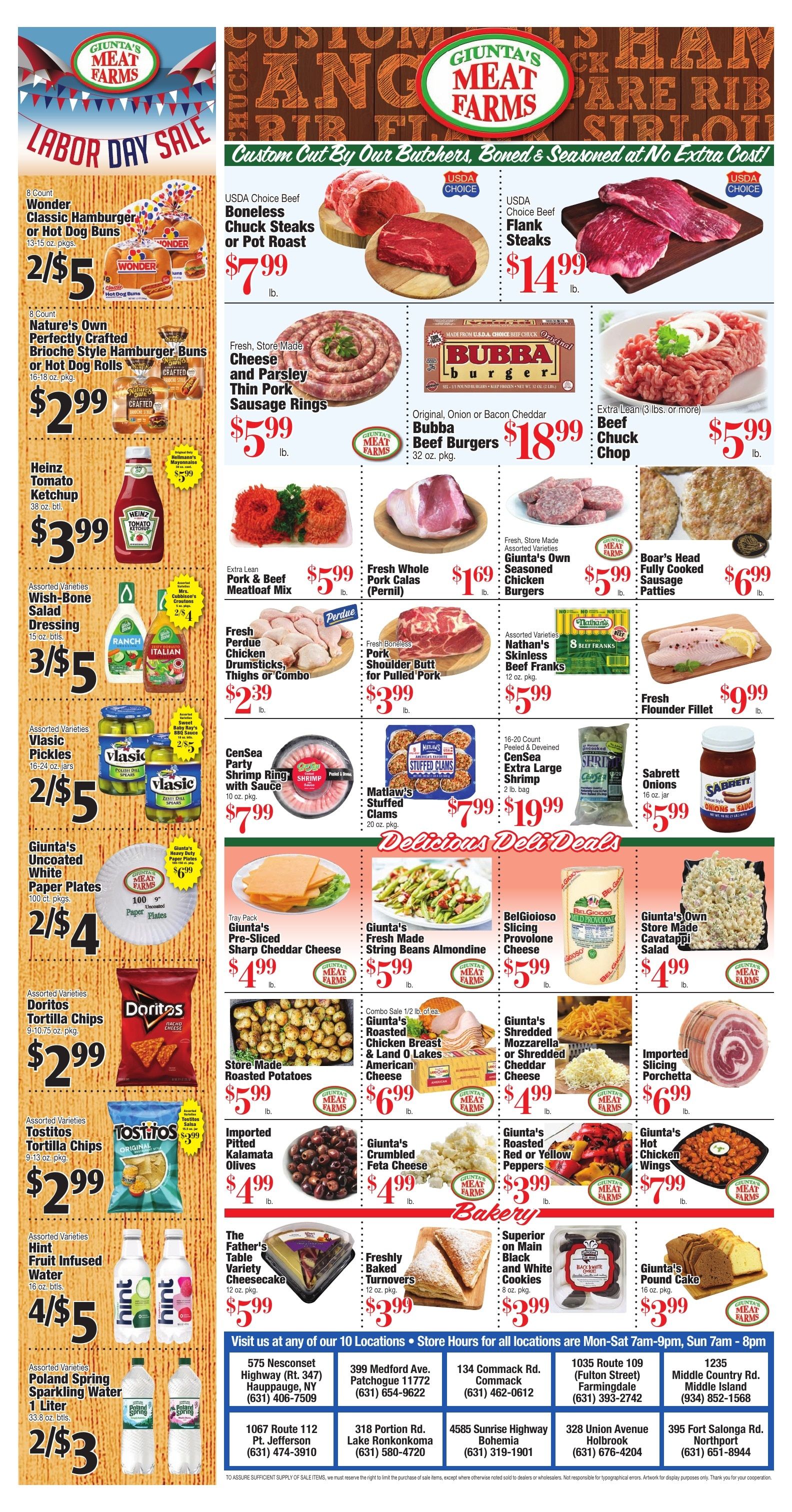 Giunta's Meat Farms Weekly Ad August 28 - September 3, 2026