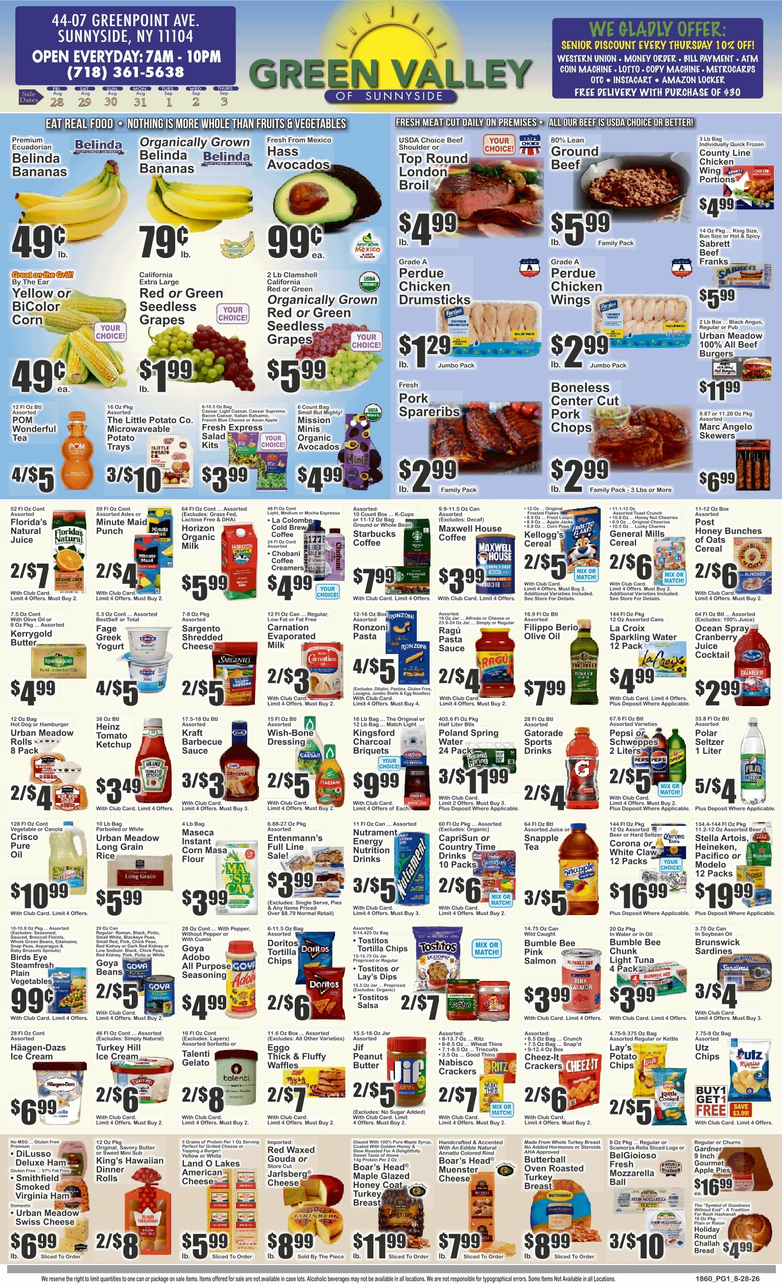 Green Valley Marketplace (44-07 Greenpoint Ave., Sunnyside, NY) Key Food Weekly Ad August 28 - September 3, 2026
