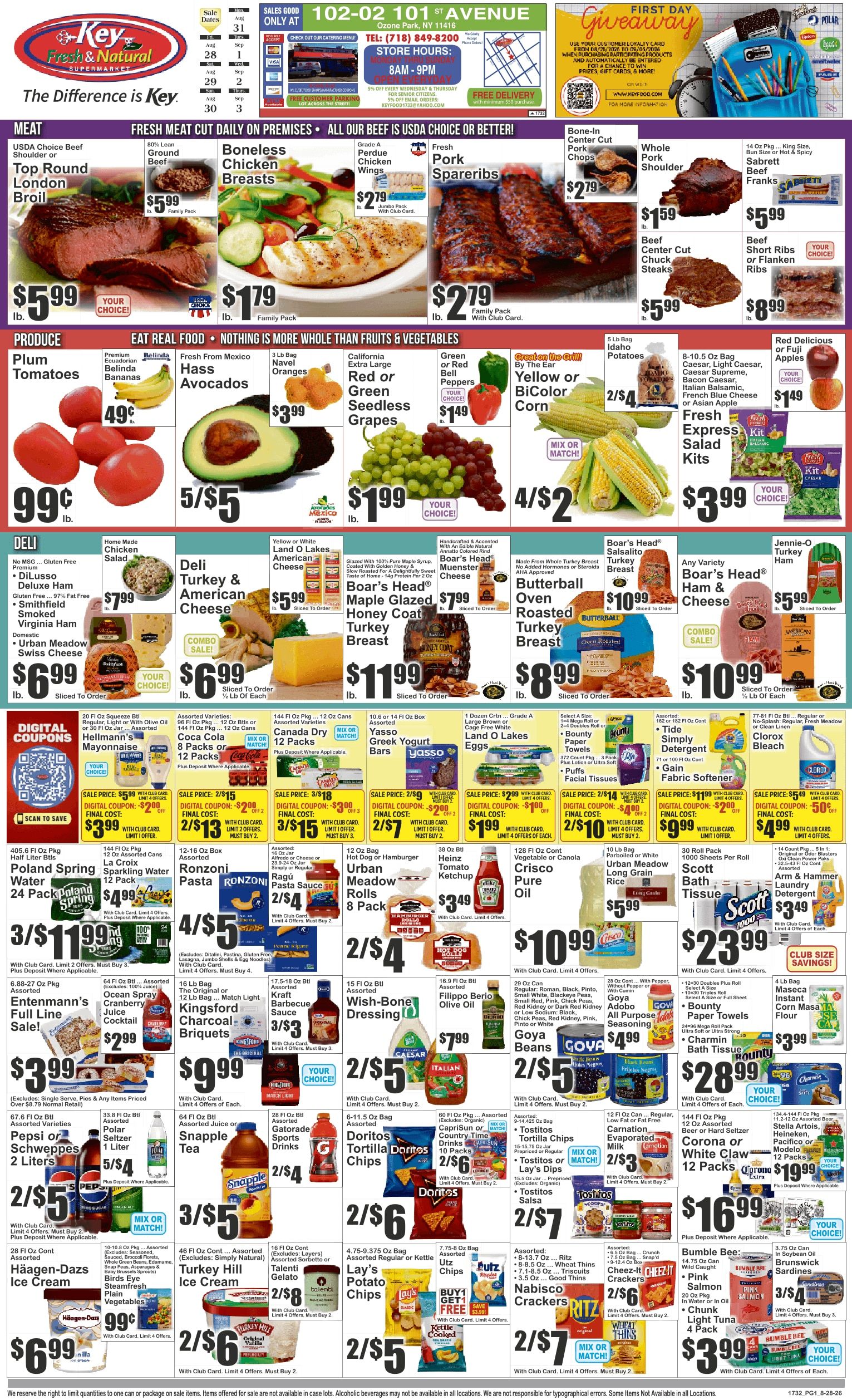 Key Fresh & Natural (102-02 101st Ave., Ozone Park, NY) Key Food Weekly Ad August 28 - September 3, 2026