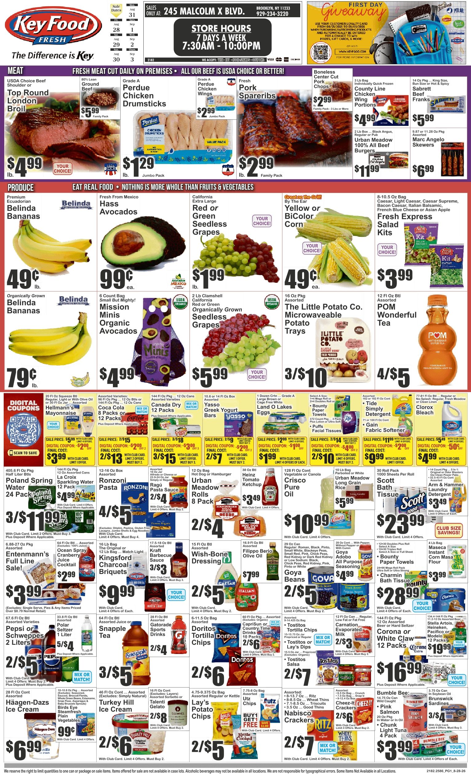 Halsey Traders Market (245 Malcolm X Blvd., Brooklyn, NY) Key Food Weekly Ad August 28 - September 3, 2026