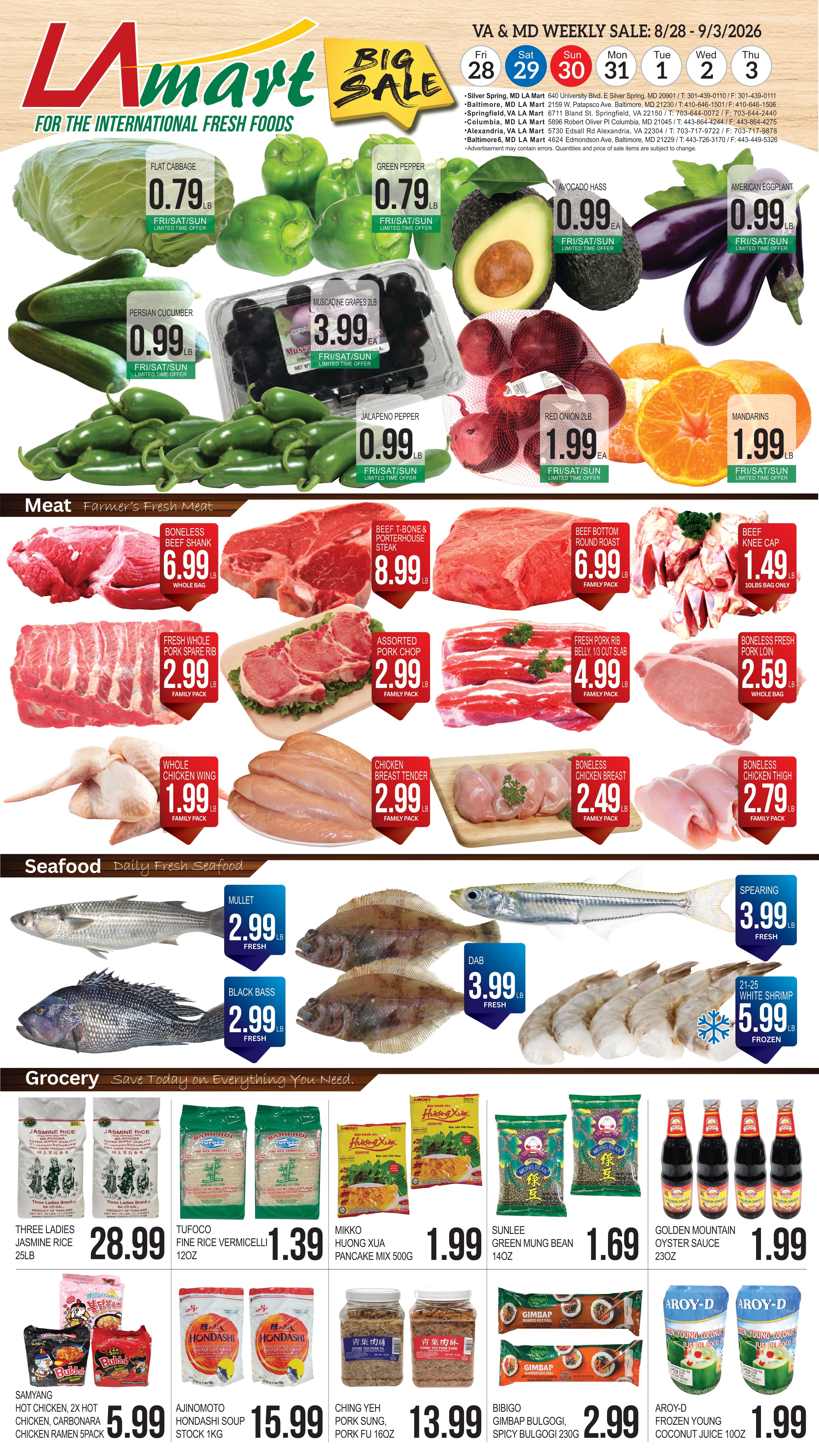 LA Mart English Weekly Ad August 28 - September 3, 2026