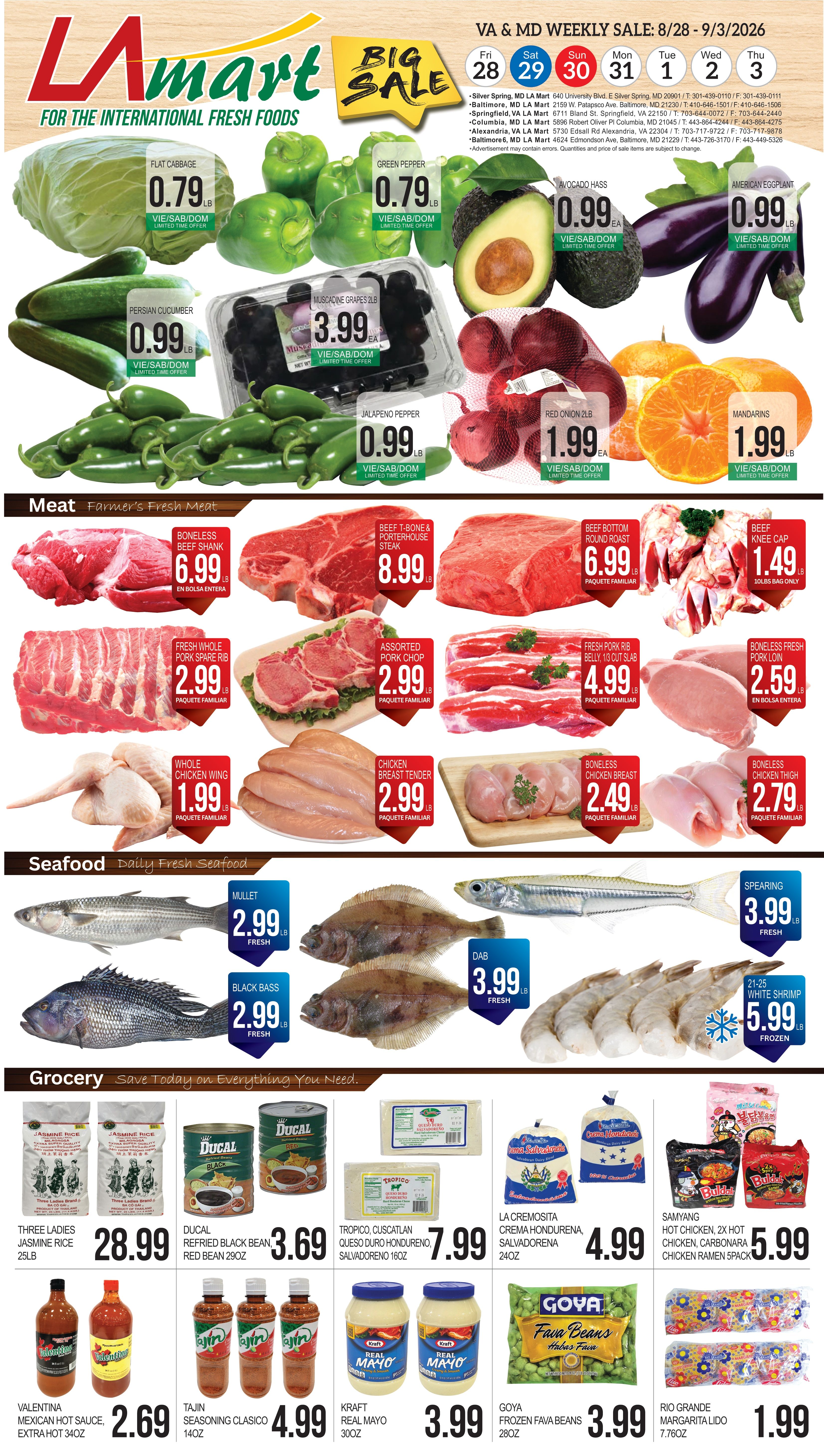 LA Mart Hispanic Weekly Ad August 28 - September 3, 2026