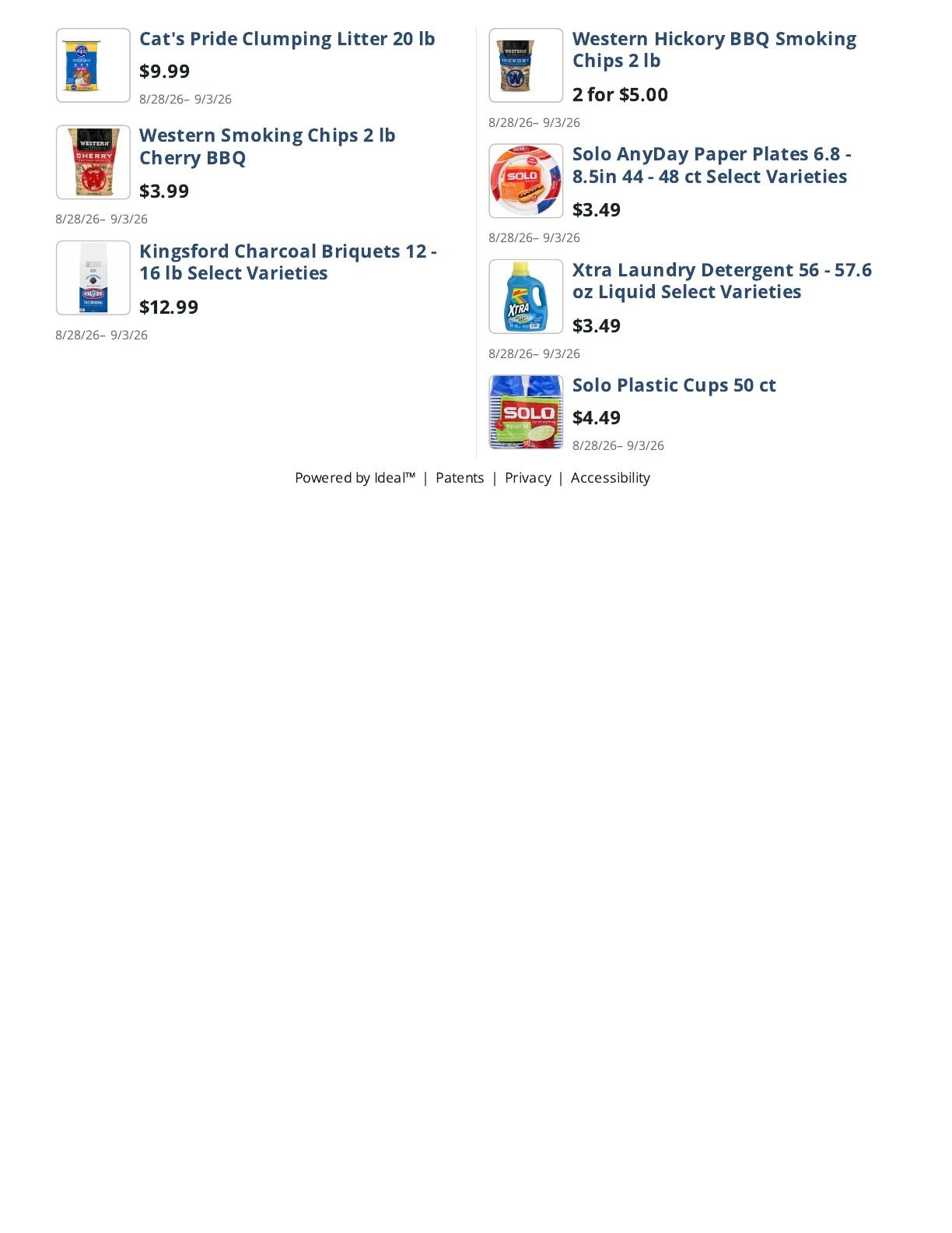 Main Street Grocery Weekly Ad August 28 - September 3, 2026