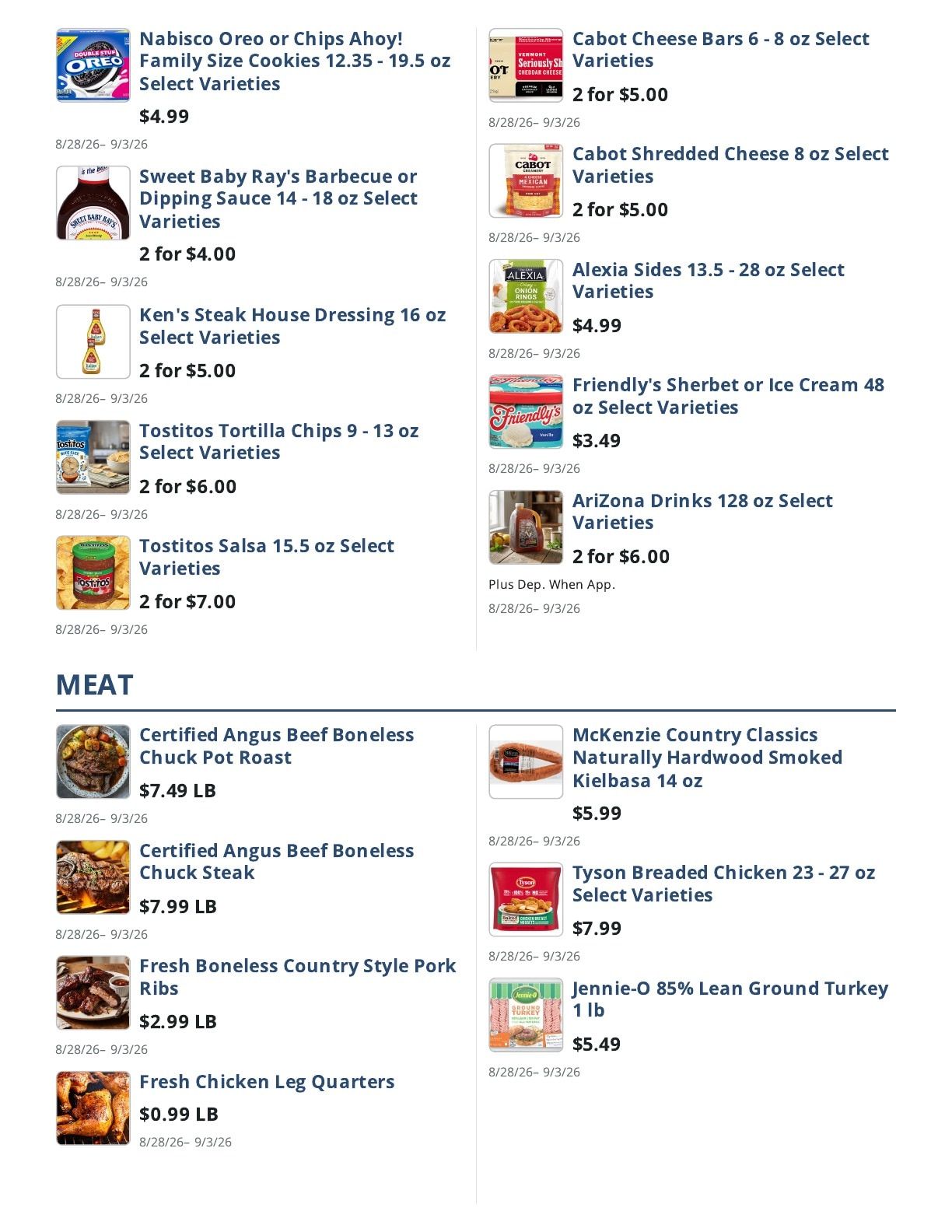 Main Street Grocery Weekly Ad August 28 - September 3, 2026