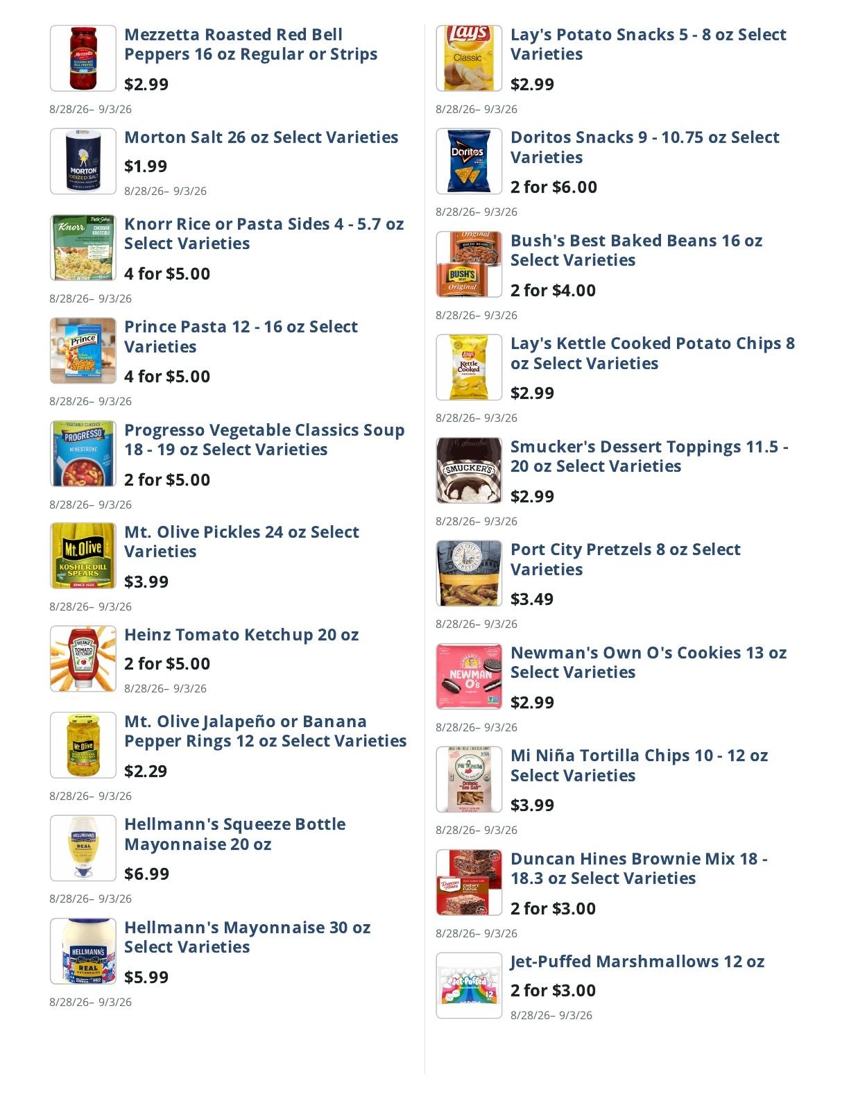 Main Street Grocery Weekly Ad August 28 - September 3, 2026