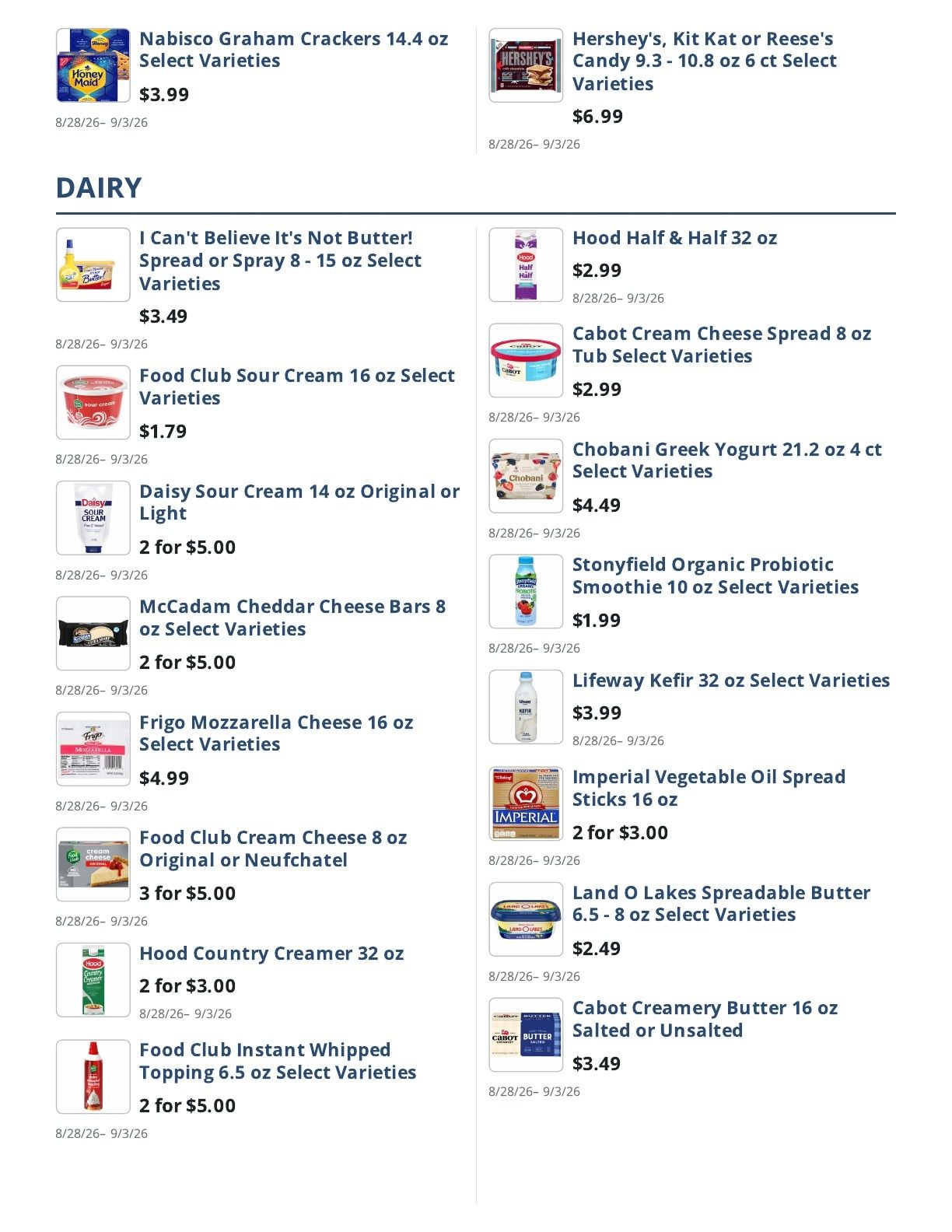 Main Street Grocery Weekly Ad August 28 - September 3, 2026