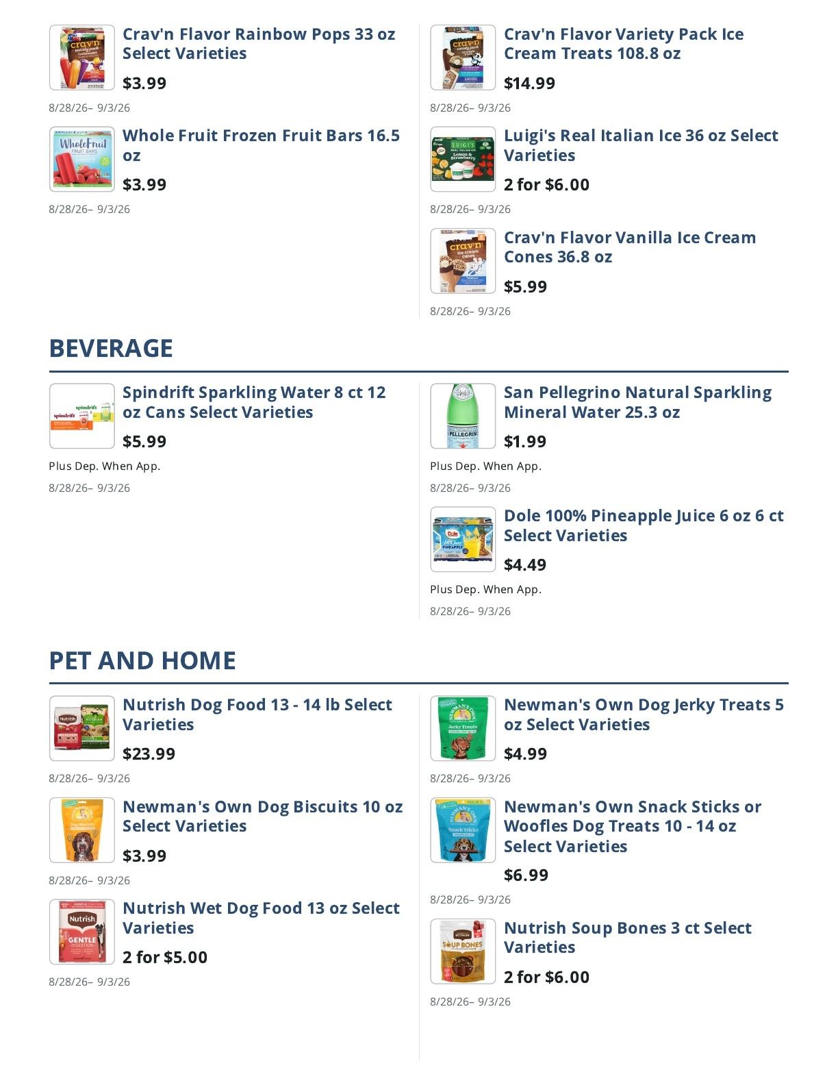 Main Street Grocery Weekly Ad August 28 - September 3, 2026