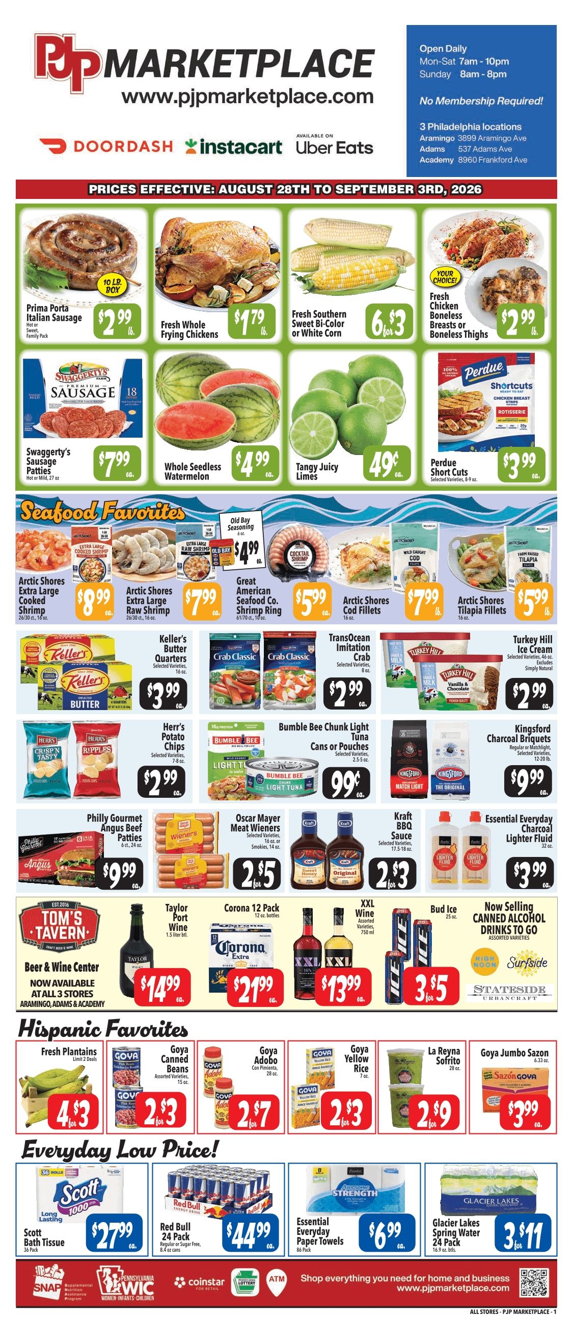PJP Marketplace Grocery Specials 08/28-09/03 Weekly Ad August 28 - September 3, 2026