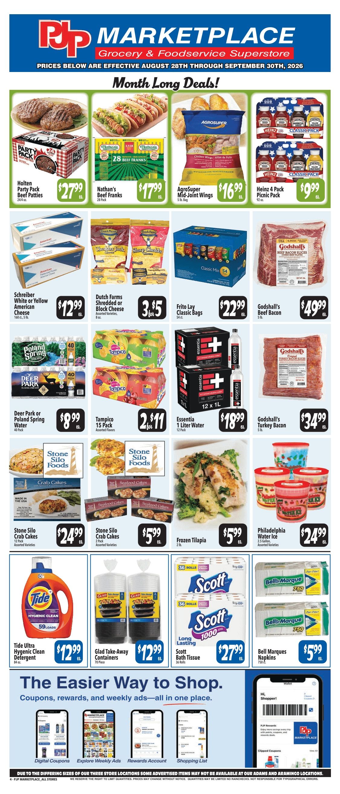 PJP Marketplace Grocery Specials 08/28-09/03 Weekly Ad August 28 - September 3, 2026