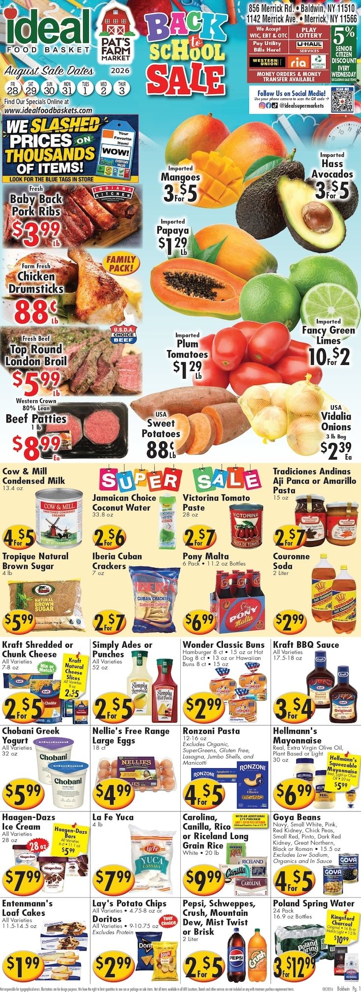 Ideal Food Basket (Baldwin, NY) Weekly Ad August 28 - September 3, 2026