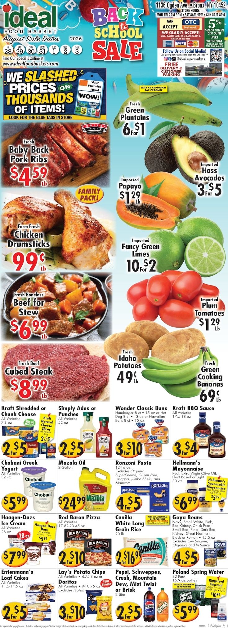 Ideal Food Basket (Bronx, NY) Weekly Ad August 28 - September 3, 2026