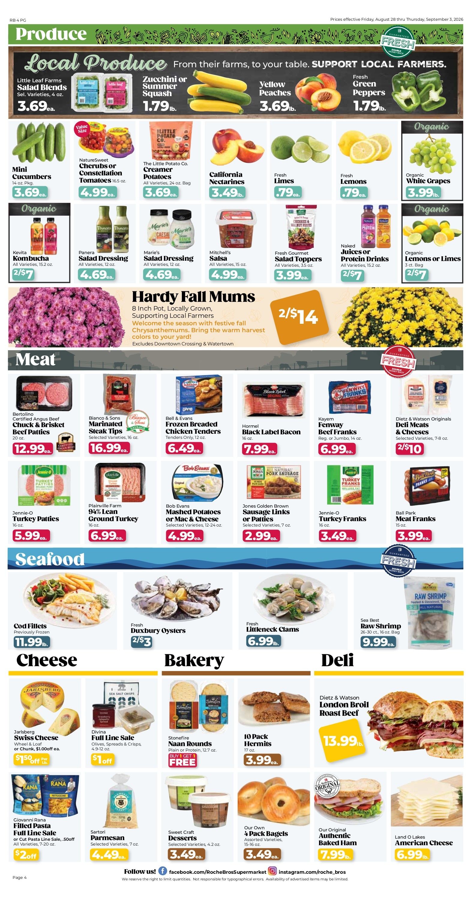 Roche Bros. Weekly Ad August 28 - October 1, 2026