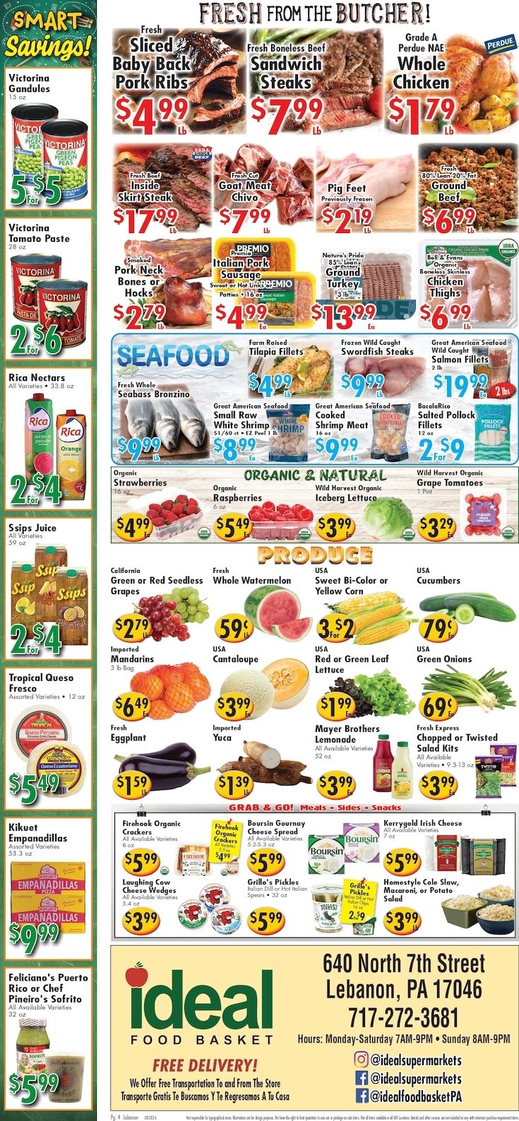 Ideal Food Basket (Lebanon, PA) Weekly Ad August 28 - September 3, 2026