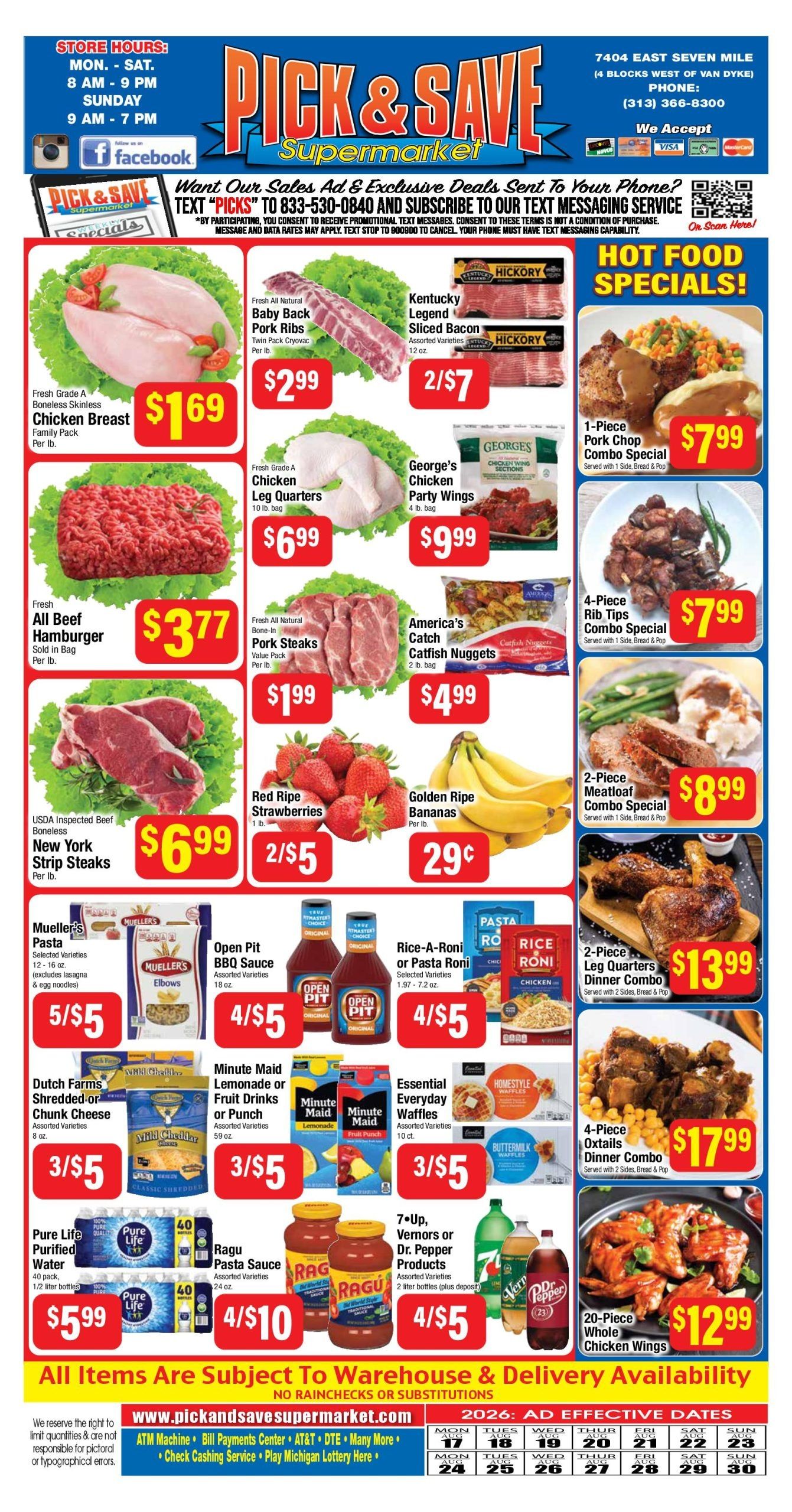 Pick & Save Supermarket (7404 East Seven Mile Road, Detroit, MI) Weekly Ad August 17 - 30, 2026