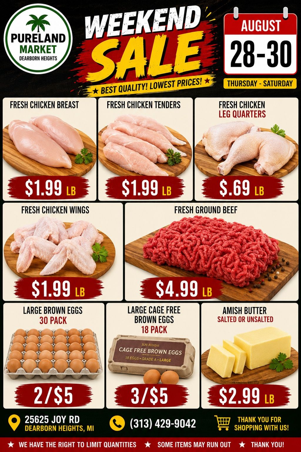 Pureland Supermarket (25625 Joy Road, Dearborn Heights, MI) Weekly Ad August 28 - 29, 2026