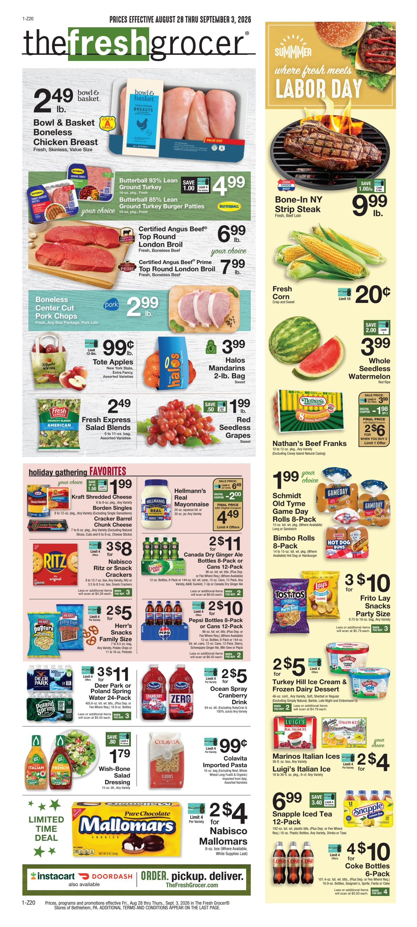 The Fresh Grocer (1880 Stefko Blvd, Bethlehem, PA) Weekly Ad August 28 - September 3, 2026
