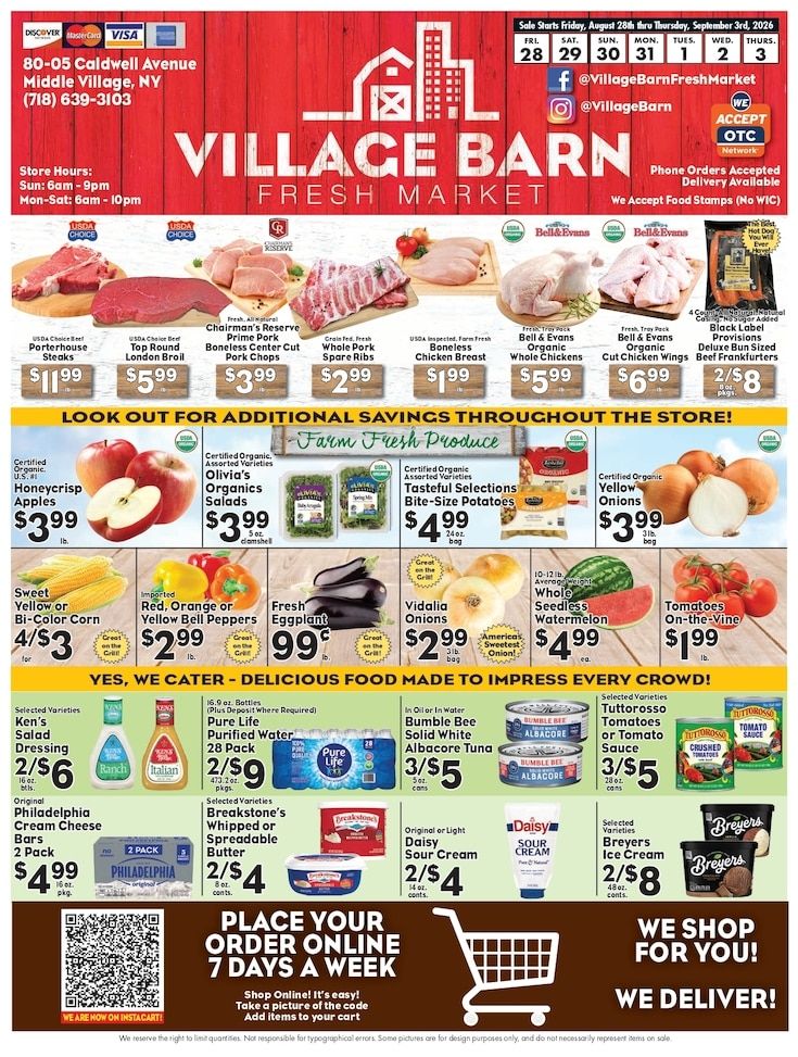 Village Barn Fresh Market Weekly Ad August 28 - September 3, 2026