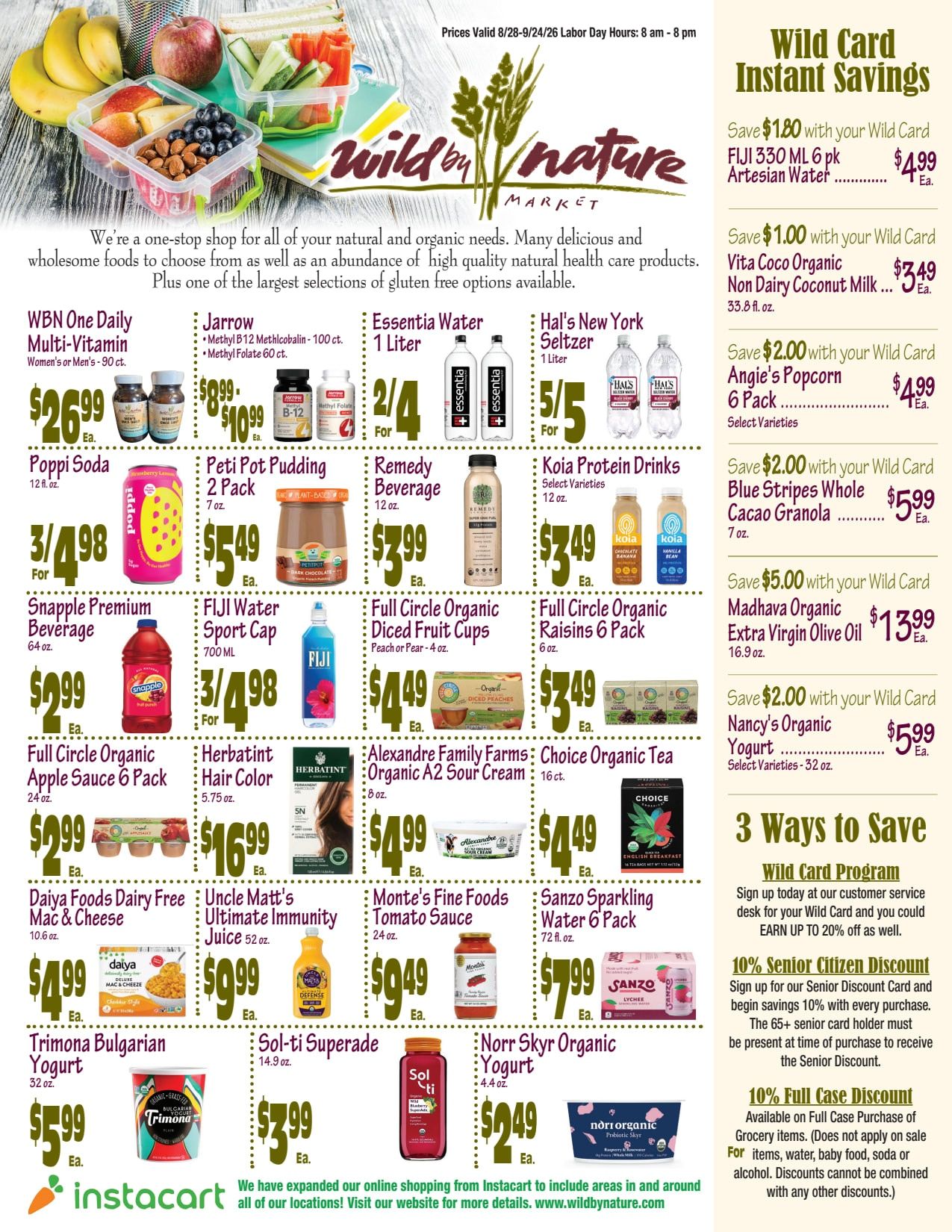 Wild by Nature Monthly Savings Weekly Ad August 28 - September 24, 2026