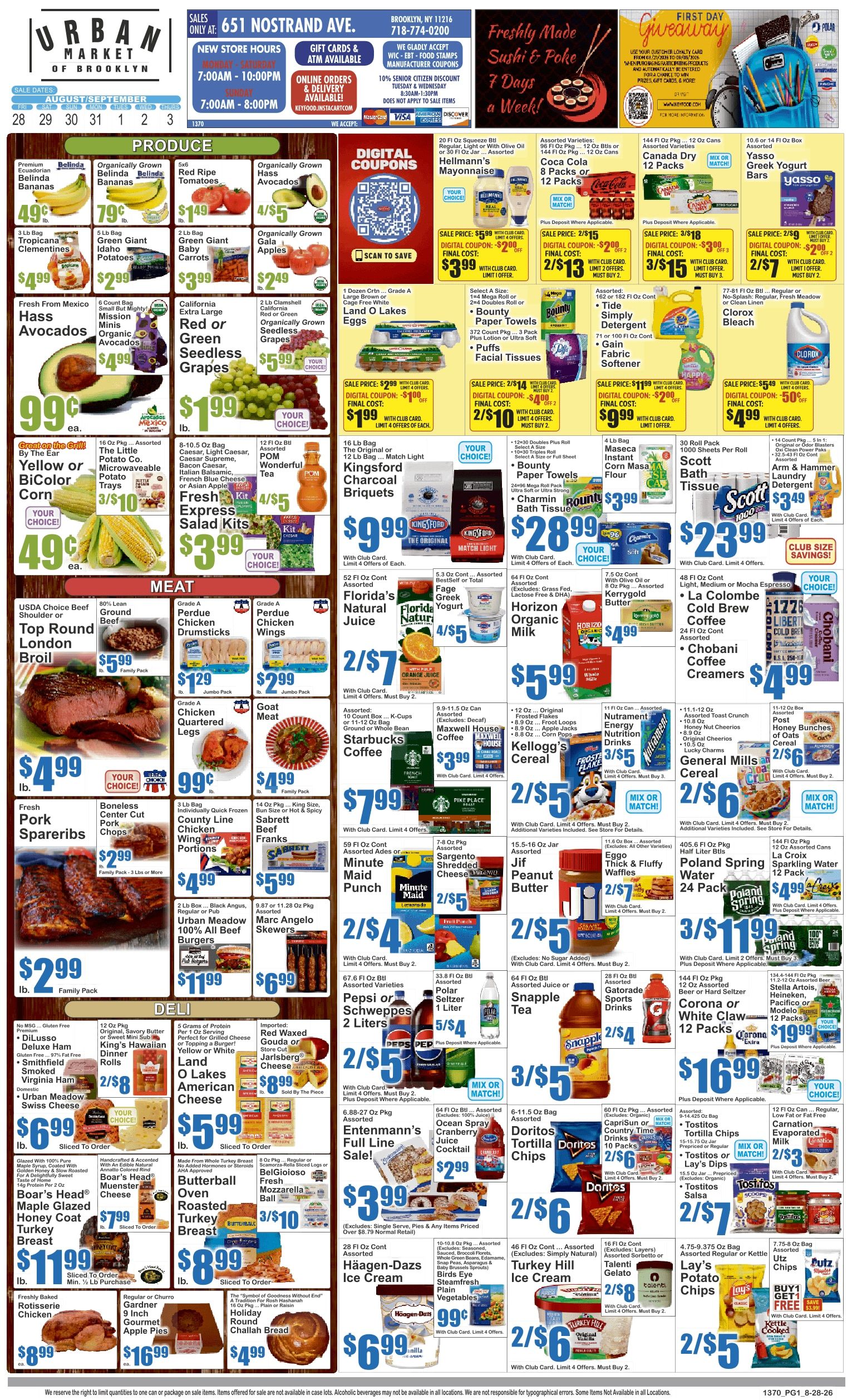 Urban Market (653 Nostrand Ave, Brooklyn, NY) Key Food Weekly Ad August 28 - September 3, 2026