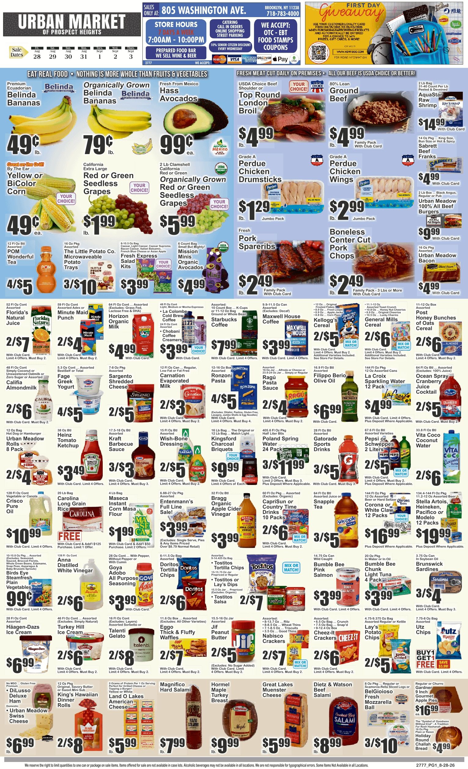 Urban Market (805 Washington Avenue, Brooklyn, NY) Key Food Weekly Ad August 28 - September 3, 2026