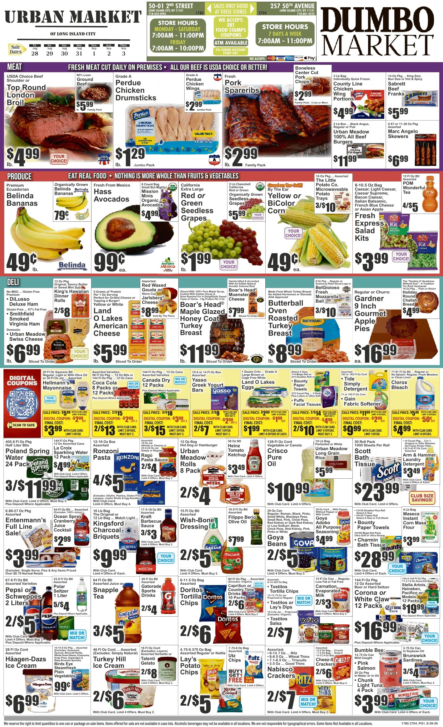 Urban Market (Long Island City, NY) Key Food Weekly Ad August 28 - September 3, 2026