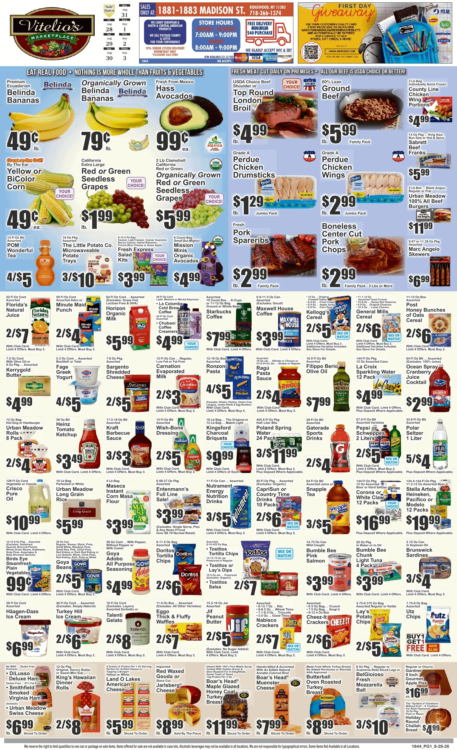 Vitelio's Marketplace (Ridgewood, NY) Key Food Weekly Ad August 28 - September 3, 2026