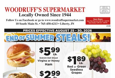 Woodruff's Supermarket Weekly Ad August 25 - 30, 2026
