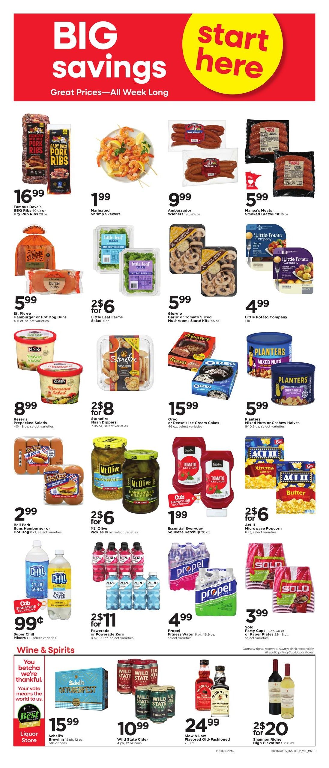 Cub Foods (Saint Paul–Minneapolis Area, MN–WI) Weekly Savings Weekly Ad August 30 - September 5, 2026