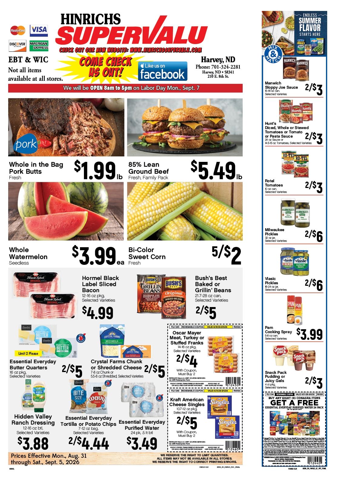 Hinrichs SuperValu Weekly Ad August 31 - September 6, 2026