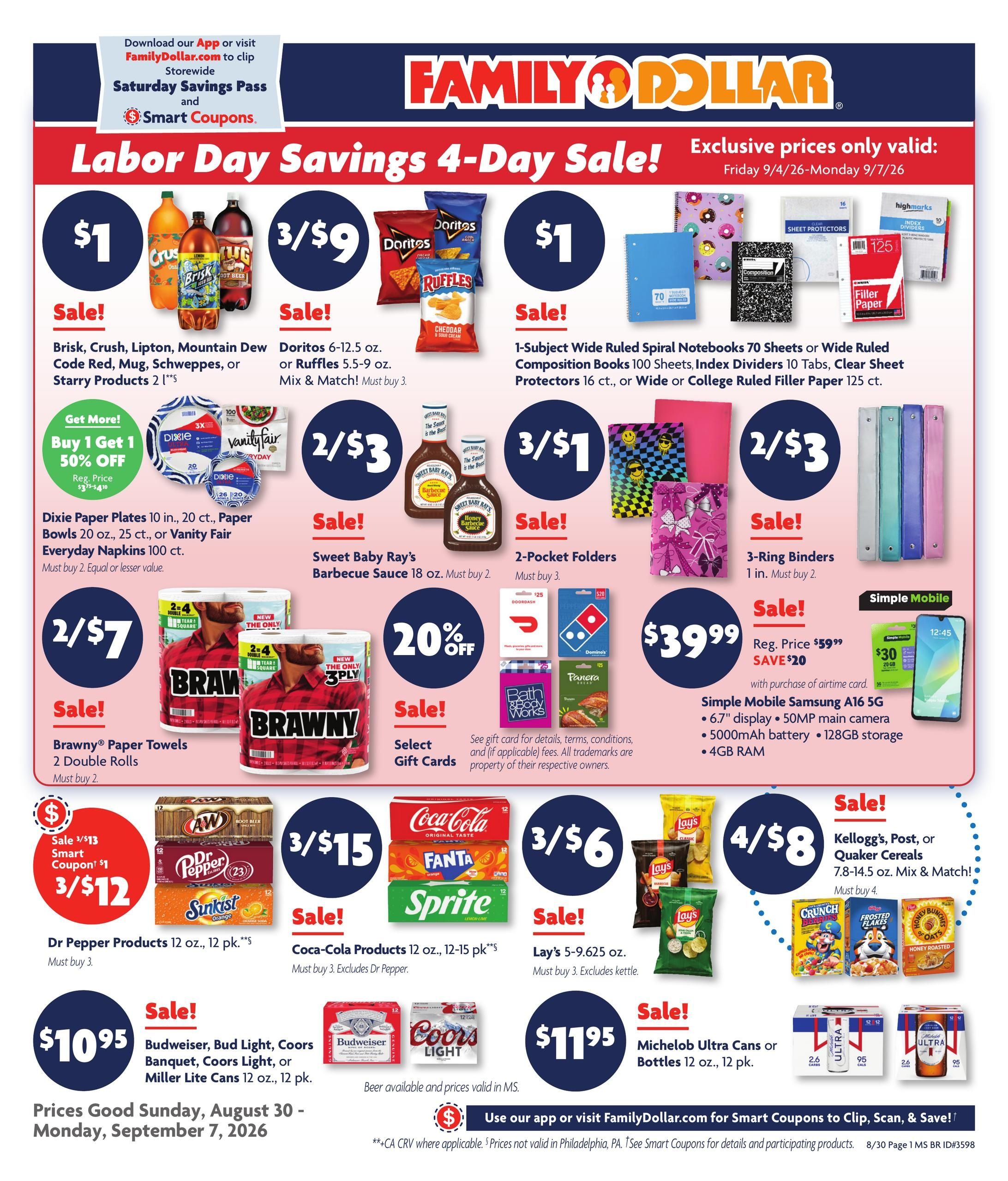 Family Dollar (MS) Weekly Ad August 30 - September 7, 2026