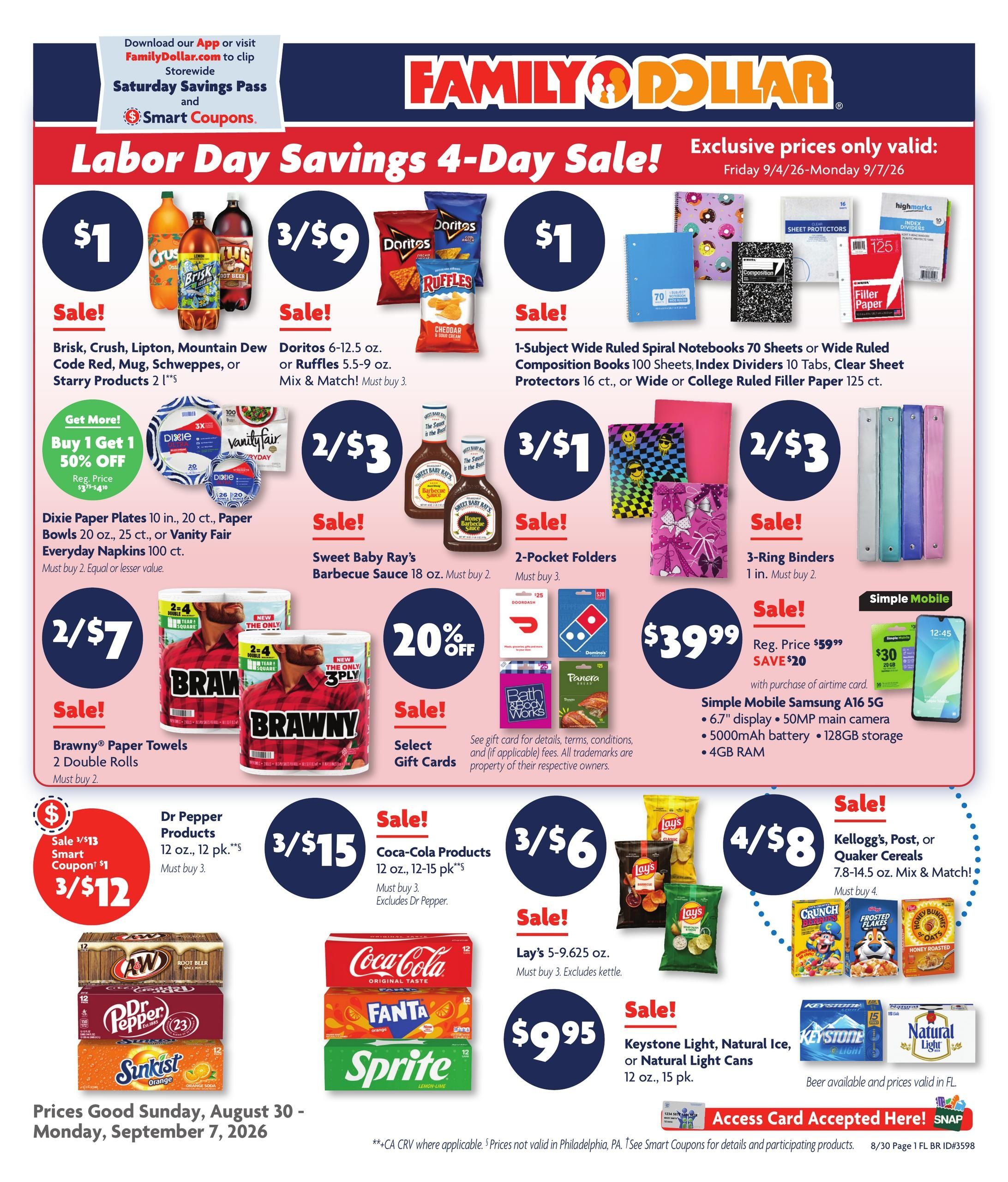 Family Dollar (FL) Weekly Ad August 30 - September 7, 2026