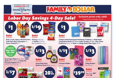 Family Dollar (FL) Weekly Ad August 30 - September 7, 2026