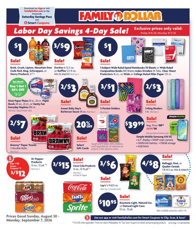 Family Dollar (NC, VA) Weekly Ad August 30 - September 7, 2026