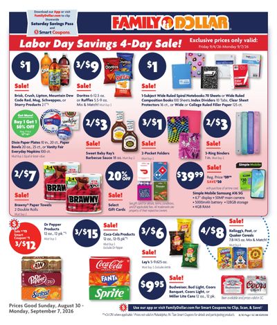 Family Dollar (SC) Weekly Ad August 30 - September 7, 2026
