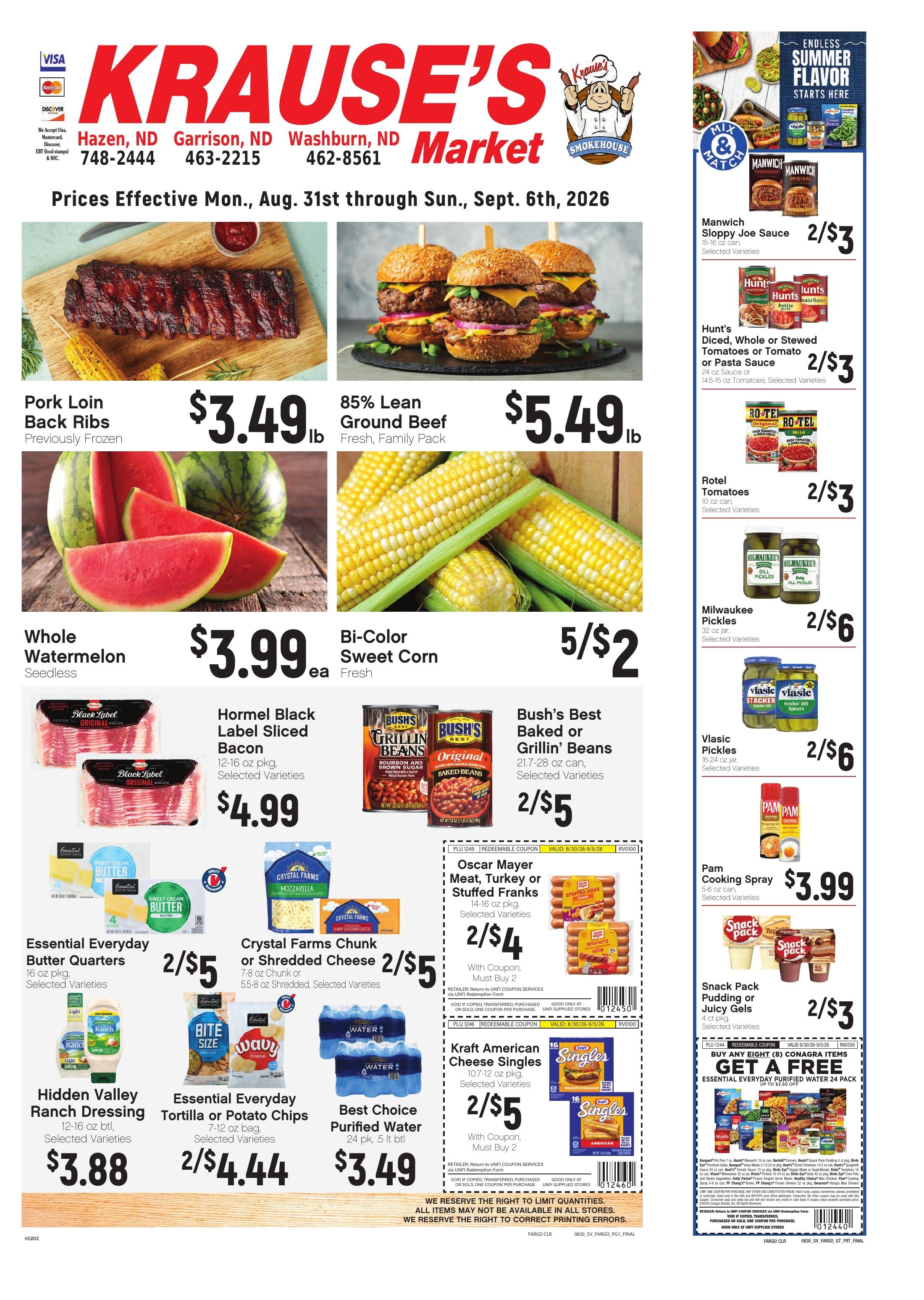 Krause's SuperValu Weekly Ad August 31 - September 6, 2026