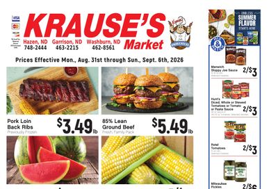 Krause's SuperValu Weekly Ad August 31 - September 6, 2026